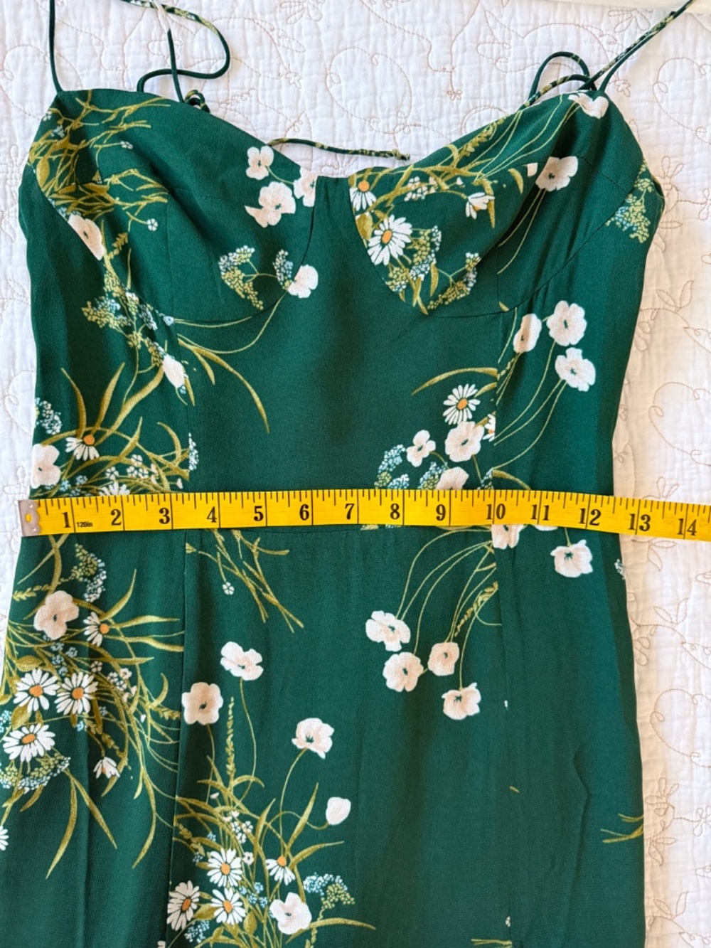 Reformation Juliette Buena Midi Dress in Emerald Floral Print size 4 - Picture 5 of 8